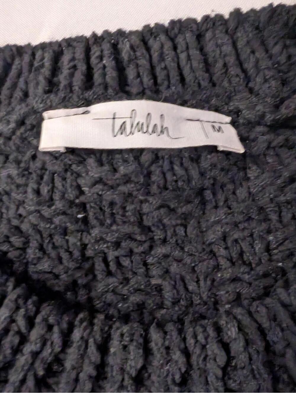 Talula Women's Super Soft Chunky Knit Cropped Sweater, Black Size M